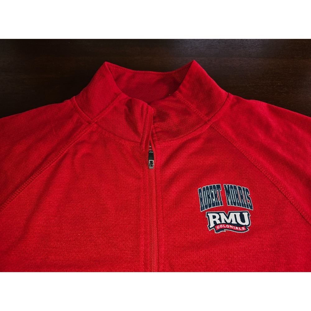 Robert Morris University Colosseum Red‎ Fitted Quarter Zip Polo Shirt Womans L